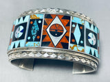 One Of The Most Intricate Vintage Native American Zuni Turquoise Sterling Silver Bracelet-Nativo Arts