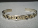 Superior Vintage Native American Navajo 14k Gold Sterling Silver Symbolic Bracelet-Nativo Arts