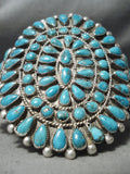 Incredible Vintage Native American Navajo Turquoise Cluster Sterling Silver Bracelet-Nativo Arts