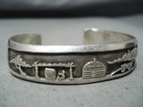Incredible Vintage Native American Navajo Sterling Silver Storyteller Bracelet-Nativo Arts