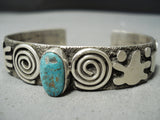 Alex Sanchez Navajo Kingman Turquoise Sterling Silver Bracelet Native American-Nativo Arts
