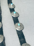 Remarkable Vintage Native American Navajo Signed Kingman Turquoise Sterling Silver Concho Belt-Nativo Arts