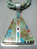 Native American Dan Coriz Santo Domingo Royston Turquoise Sterling Silver Necklace-Nativo Arts