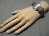 Native American Detailed! Concho Love Sterling Silver Hand Wrought Bracelet Cuff-Nativo Arts