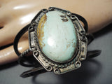 Rare Light Green Vintage Native American Navajo Royston Turquoise Sterling Silver Bracelet Old-Nativo Arts