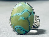 Outstanding Native American Navajo Turquoise Stering Silver Ring Ben Begaye-Nativo Arts
