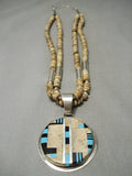 Native American Important Santo Domingo Dan Coriz Sterling Silver Turquoise Necklace-Nativo Arts