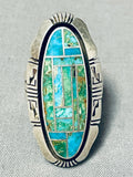 The Best Gil Nelson Vintage Native American Navajo Turquoise Inlay Sterling Silver Ring-Nativo Arts