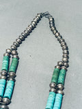 Jaw Dropping Vintage Native American Navajo Turquoise Sterling Silver Cross Necklace-Nativo Arts