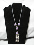 Museum Quality Vintage Navajo Charoite Sterling Silver Native American Necklace-Nativo Arts