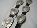 Authentic Vintage Native American Navajo Kirk Smith Sterling Silver Concho Belt Old-Nativo Arts