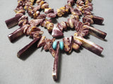 One Of The Best Vintage Native American Navajo Purple Shell Turquoise Sterling Silver Necklace-Nativo Arts