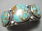 One Of Best Native American Navajo Royston Turquoise Sterling Silver Verdy Jake Bracelet-Nativo Arts