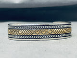 Bruce Morgan Exquisite Vintage Native American Navajo Sterling Silver And Gold Bracelet-Nativo Arts