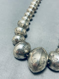 Longer Sturdy Vintage Native American Navajo Hand Tooled Sterling Silver Necklace-Nativo Arts