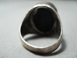 Heavy Men's Vintage Native American Navajo Turquoise Sterling Silver Ring Old-Nativo Arts