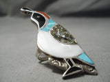 One Of The Best Vintage Native American Zuni Turquoise Sterling Silver Quail Ring Old-Nativo Arts