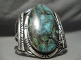 One Of Biggest Best Vintage Native American Navajo Apache Turquoise Sterling Silver Bracelet-Nativo Arts
