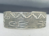 Fantastic Vintage Native American Navajo Sterlng Silver Bracelet Signed-Nativo Arts