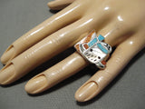 Important Huge Vintage Navajo Turquoise Sterling Silver Native American Ring-Nativo Arts