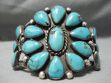 Important Vintage Hopi Native American Navajo Fat Teardrop Turquoise Sterling Silver Bracelet-Nativo Arts