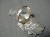 Dramatic Important Vintage Native American Zuni Turquoise Sterling Silver Ring-Nativo Arts
