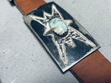 Very Rare Bursting Star Vintage Native American Navajo Turquoise Sterling Silver Concho Belt Old-Nativo Arts
