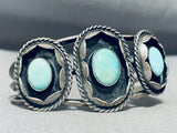 Very Old Vintage Native American Navajo Turquoise Sterling Silver Shadow Bracelet-Nativo Arts
