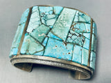 One Of The Best Ever Native American Navajo Turquoise Mosaic Sterling Silver Bracelet-Nativo Arts