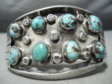 Huge Museum Vintage Native American Navajo Bisbee Turquoise Sterling Silver Bracelet Old-Nativo Arts