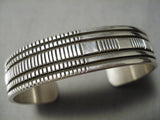 Important Micro Chisel Vintage Native American Navajo Sterling Silver Bracelet Cuff-Nativo Arts