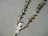 Very Rare Native American Navajo Royston Turquoise Sterling Silver Catholic Rosary Necklace-Nativo Arts