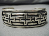 Important Vintage Navajo Andy Camdman Sterling Silver Native American Bracelet-Nativo Arts