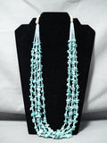 Amazing Vintage Native American Navajo Turquoise Blue Bead Heishi Necklace Old-Nativo Arts