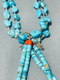 Astonishing Vintage Native American Navajo Kingman Turquoise Necklace With Jacla-Nativo Arts