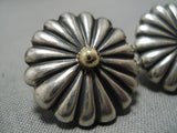 Important Vintage Cherokee 18k Gold Sterling Silver Native American Earrings-Nativo Arts