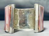 The Best Native American Navajo Pink Inlay Wide Sterling Silver Bracelet-Nativo Arts