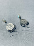 Beautiful Native American Navajo Kingman Turquoise Sterling Silver Mercury Dime Earrings-Nativo Arts