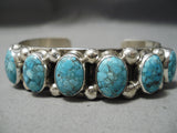 Rare Vintage Native American Navajo Carico Lake Turquoise Sterling Silver Bracelet Cuff-Nativo Arts