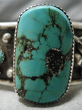 Quality Vintage Native American Navajo Spiderweb Turquoise Sterling Silver Bracelet Old-Nativo Arts