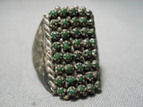 One Of The Best Vintage Native American Zuni Cerrillos Turquoise Sterling Silver Snake Eyes Ring-Nativo Arts