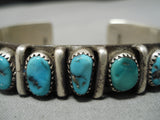 Incredible Vintage Native American Navajo Turquoise Sterling Silver Bracelet Old Cuff-Nativo Arts