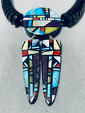 Native American One Of Most Intricate Vintage Santo Domingo Turquoise Sterling Silver Necklace-Nativo Arts