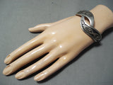 Superlative Vintage Hopi Sterling Silver Bracelet Native American Old-Nativo Arts