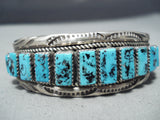 Important Vintage Native American Navajo Sleeping Beauty Turquoise Sterling Silver Bracelet-Nativo Arts