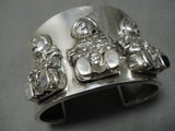 Important Vintage Native American Navajo Sotryteller Sterling Silver Bracelet Old-Nativo Arts