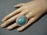 Unbelievable San Felipe #8 Turquoise Mine Sterling Silver Ring Native American-Nativo Arts