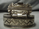 Museum Quality! Vintage Native American Navajo Turquoise Sterling Silver Locket Bracelet Old-Nativo Arts