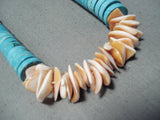 Native American Gorgeous Vintage Santo Domingo Turquoise and Shell Necklace-Nativo Arts
