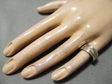 Fantastic Vintage Navajo Sterling Silver & 14k Gold Ring Old Native American-Nativo Arts